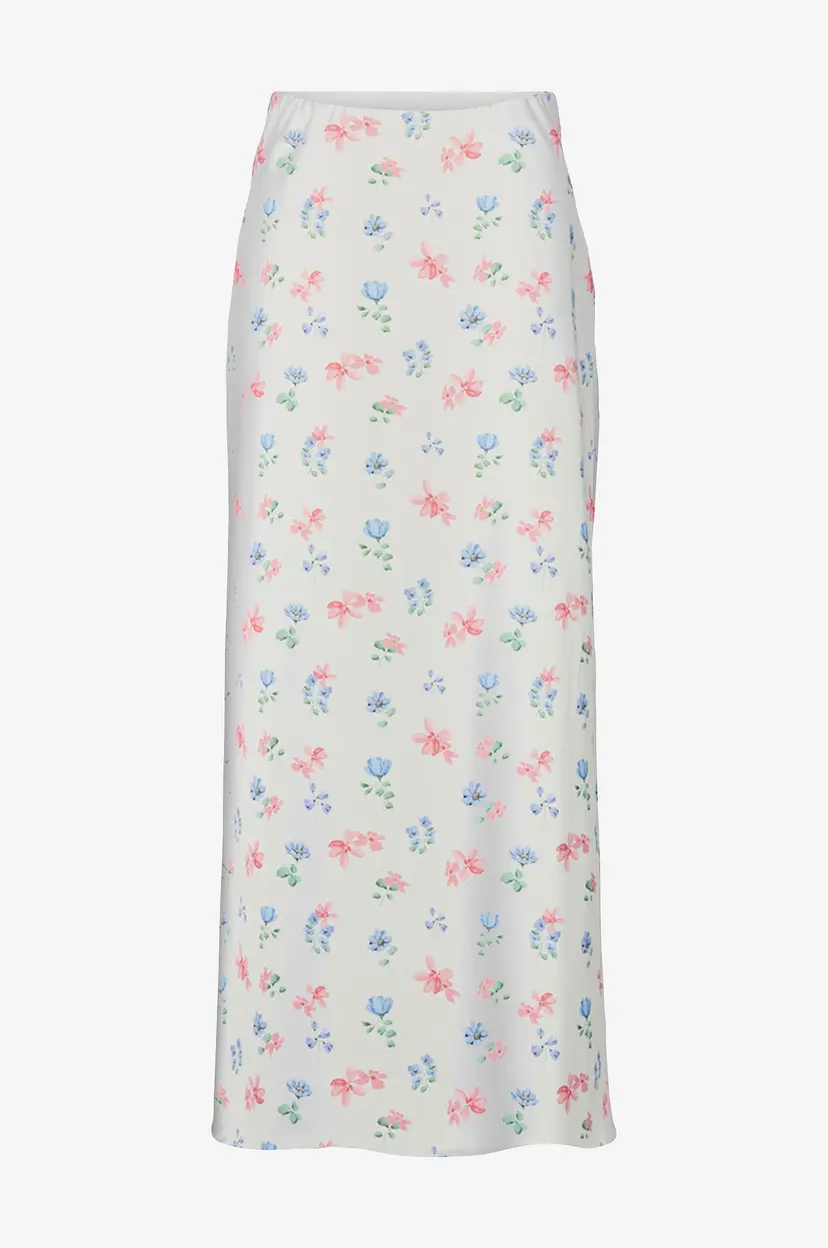 Pieces Maxi skjørt pcMillie HW Long Skirt D2d Wvn - Hvit