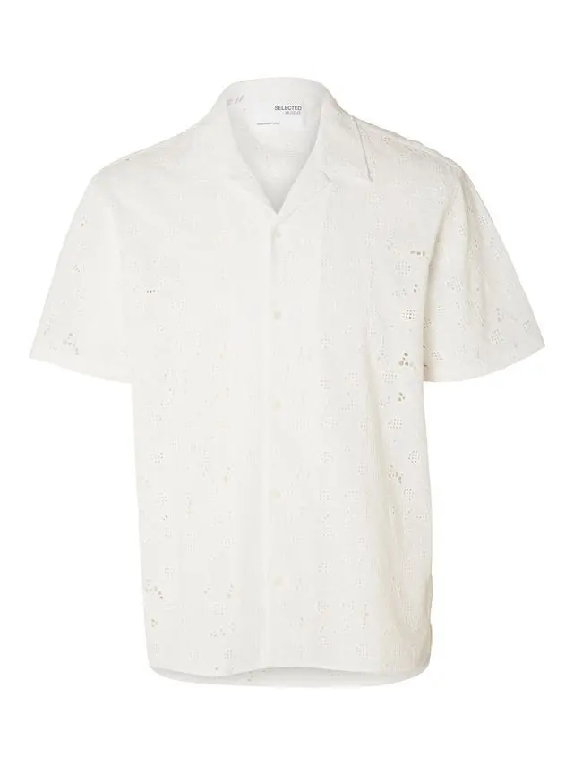 SELECTED SLHRELAX-JAX SHIRT SS BRODERIE