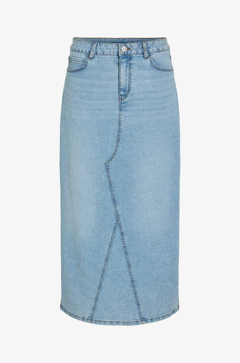 Vila Denim skjørt viNus HW Midi Denim Skirt - Blå
