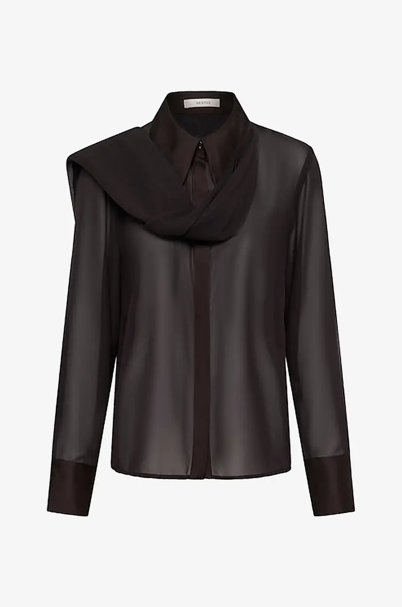 Gestuz Skjorte GZlynne scarf shirt - Brun