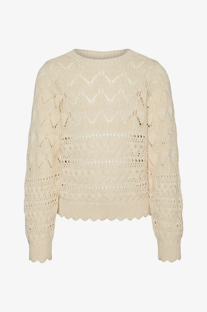 Vero Moda Girl Genser vmLua LS Boatneck Pullover Girl - Beige