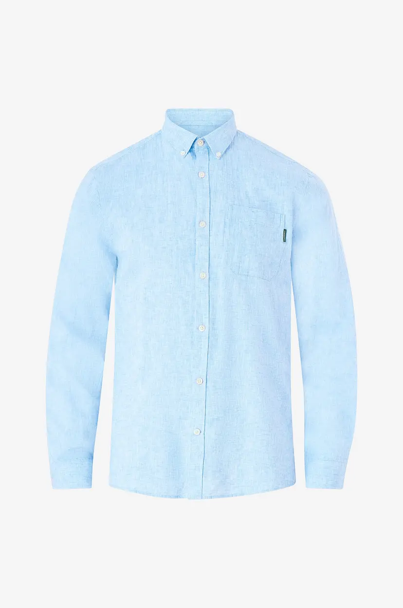Lindbergh Skjorte Cotton/linen Shirt L/ - Blå