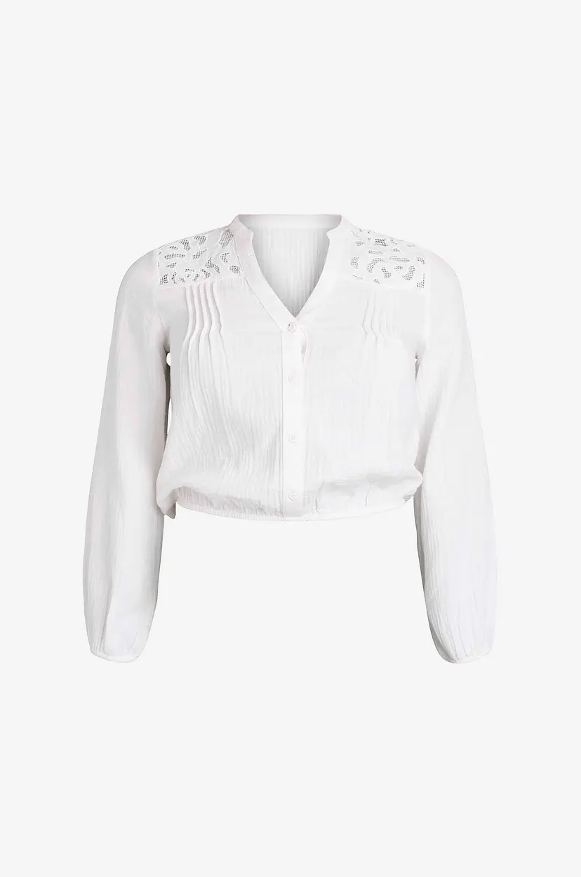 Zizzi Bluse vViva L/S - Hvit