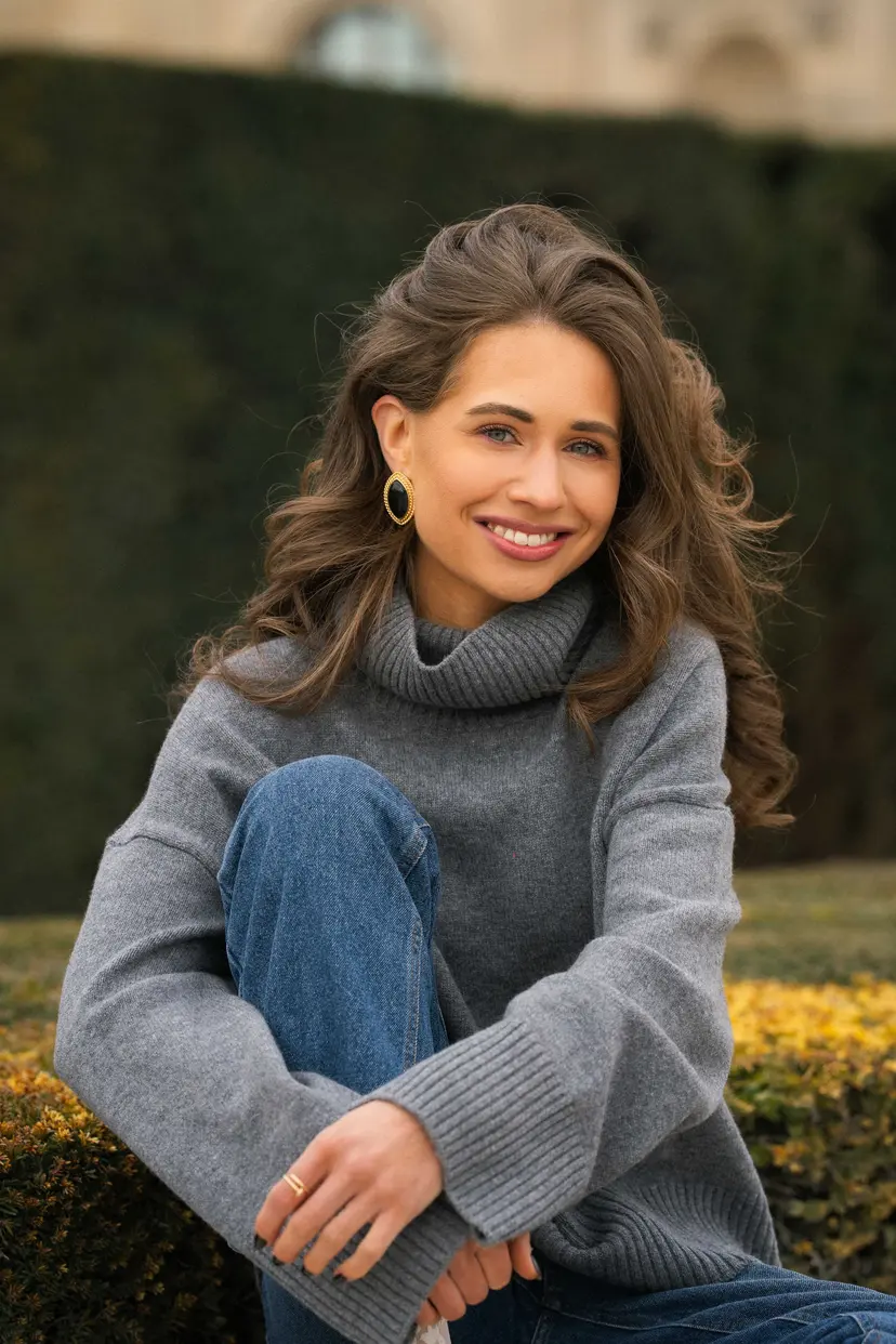 Love Lolina Megan Wool Turtleneck Grey - XS