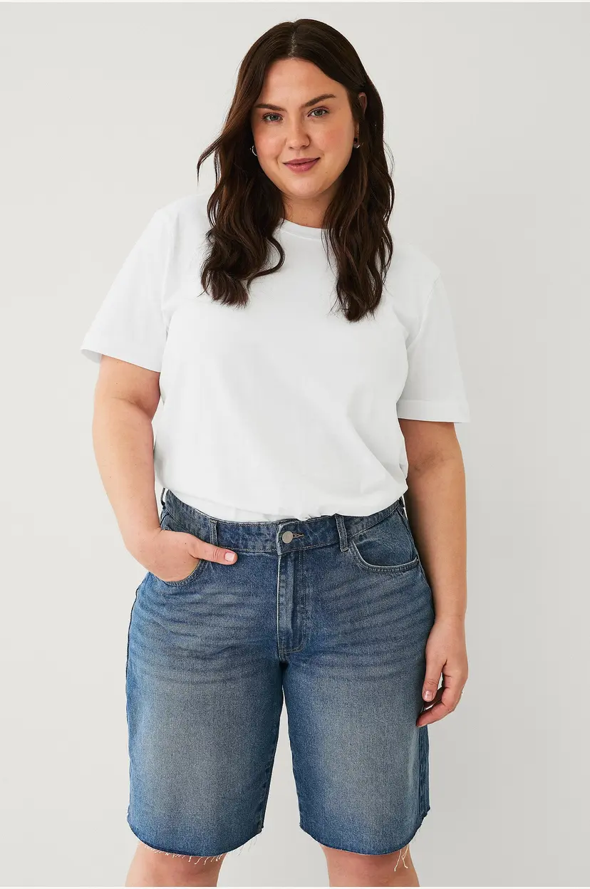 Noisy May Curve Jeans-shorts nmHolla NW Loose Short AZ426MB Curv - Blå