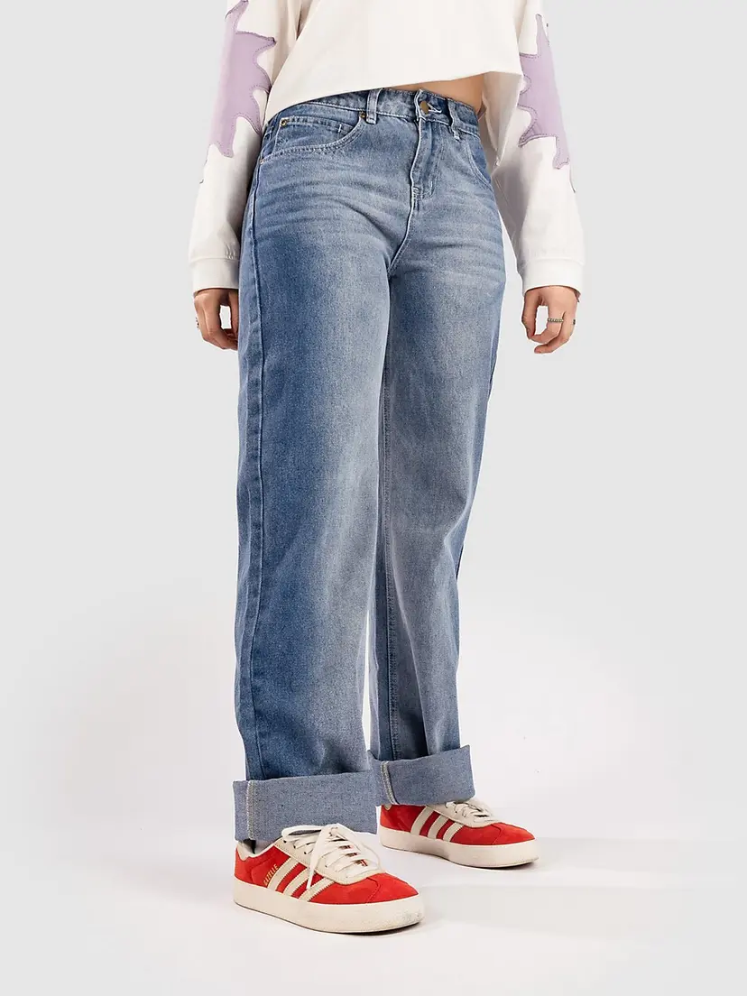 Blue Tomato Blue Tomato Straight Cuffed Denim Jeans blå