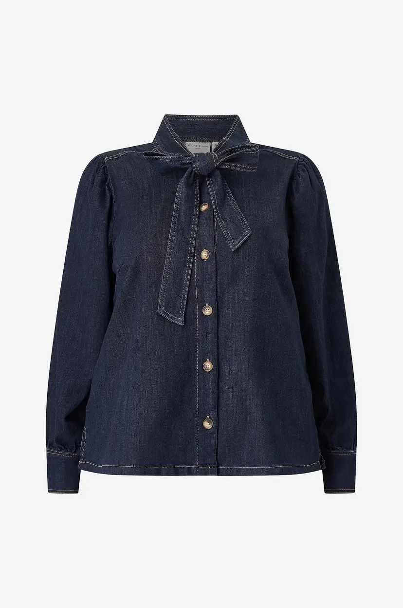 KAFFE Curve Denimbluse KCmally Denim Blouse - Blå