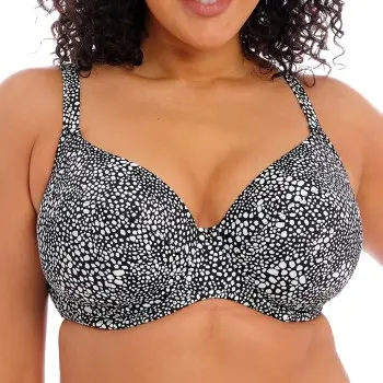 Elomi Elomi Pebble Cove Underwire Plunge Bikini Top Svart F 80 Dame