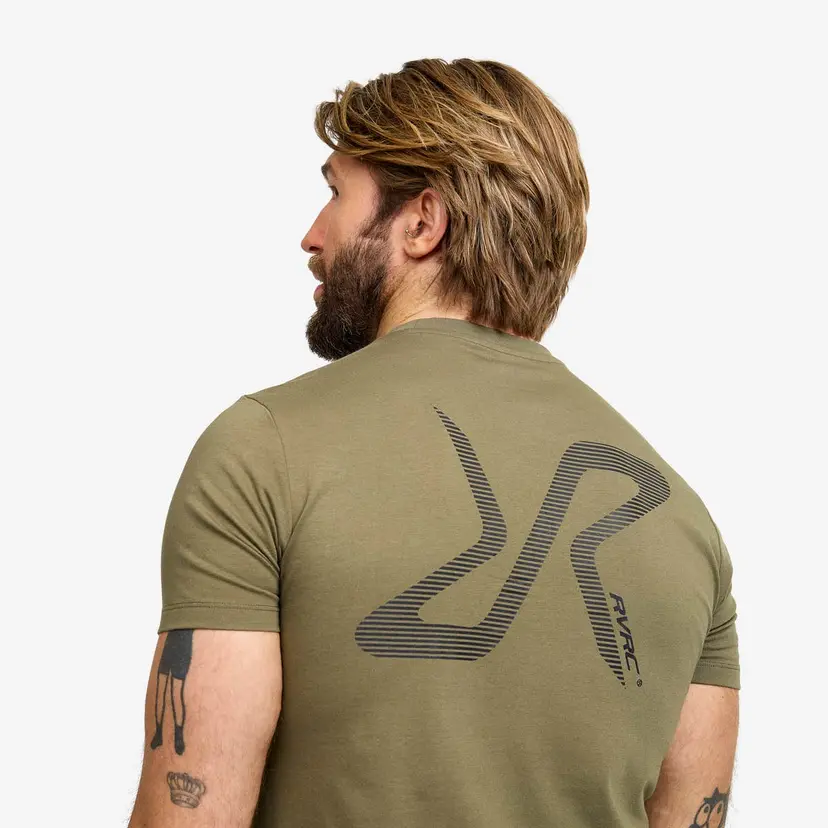 RevolutionRace Easy Graphic Logo T-shirt Slim Fit Herre Burnt Olive