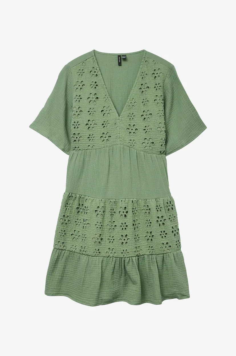 Vero Moda Kjole vmNatali 2/4 Short Dress Wvn GA - Grønn