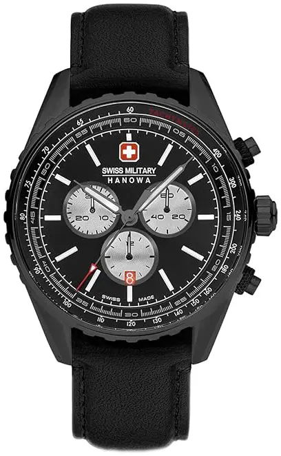 Swiss Military Hanowa Swiss Military Hanowa Herreklokke SMWGC0000331 Condor Sort/Lær Ø45