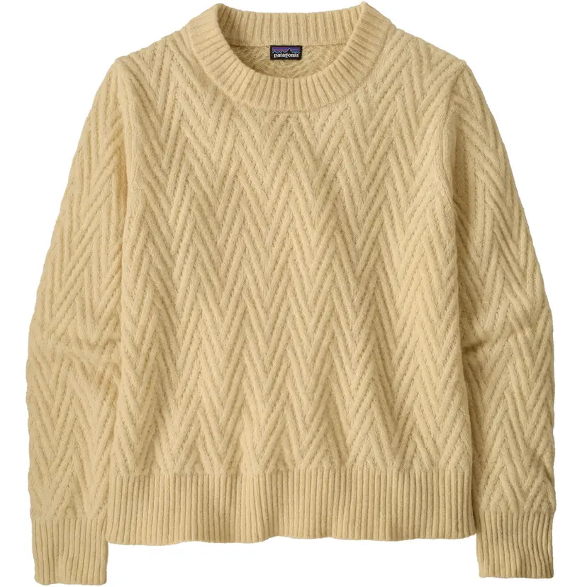 Patagonia Patagonia W's Recycled Wool-Blend Crewneck Sweater Chevron Cable: Dark Natural