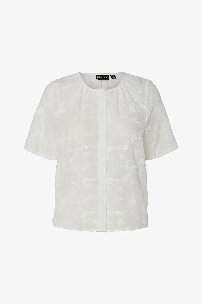Pieces Bluse pcTolax SS Top Wvn - Hvit