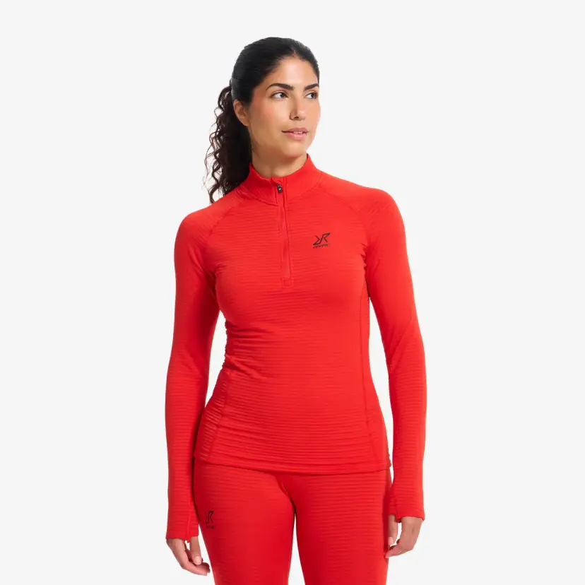 RevolutionRace Tour Thermal Half-zip Base Layer Top Dame Aura Red