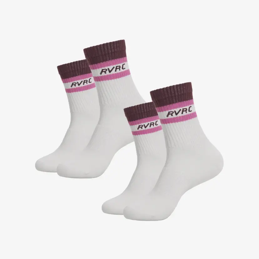 RevolutionRace 2-pack Daily Striped Socks Unisex Winetasting/Phlox Pink