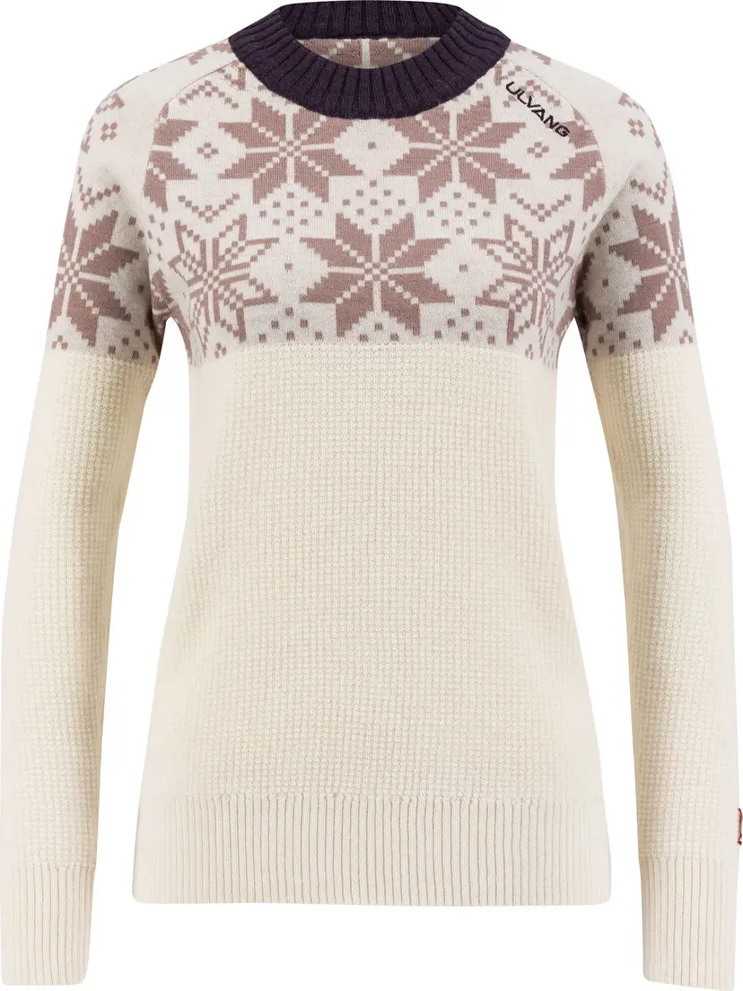 Ulvang Ulvang Women's Rav Kiby Roundneck Vanilla/Woodrose/Plum Perfect
