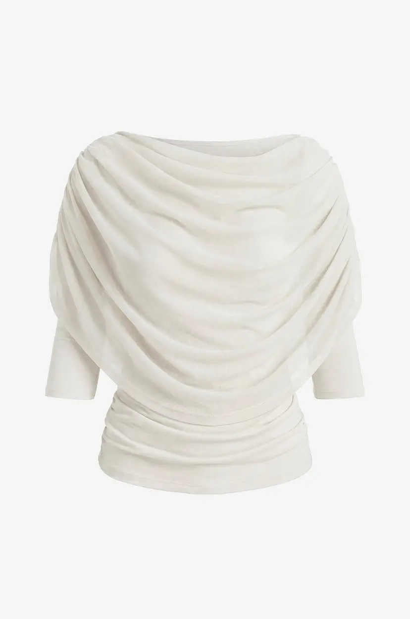 Object Collectors Item Topp Objdina 2/4 Boatneck Cape Top E Tne - Hvit