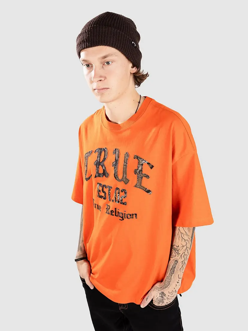 True Religion True Religion Forest Camo Oversized T-skjorte oransj