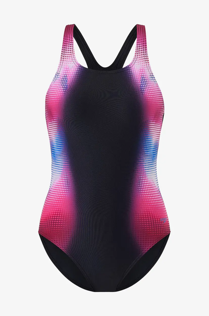 Speedo Badedrakt Print Medalist Swimsuit - Svart