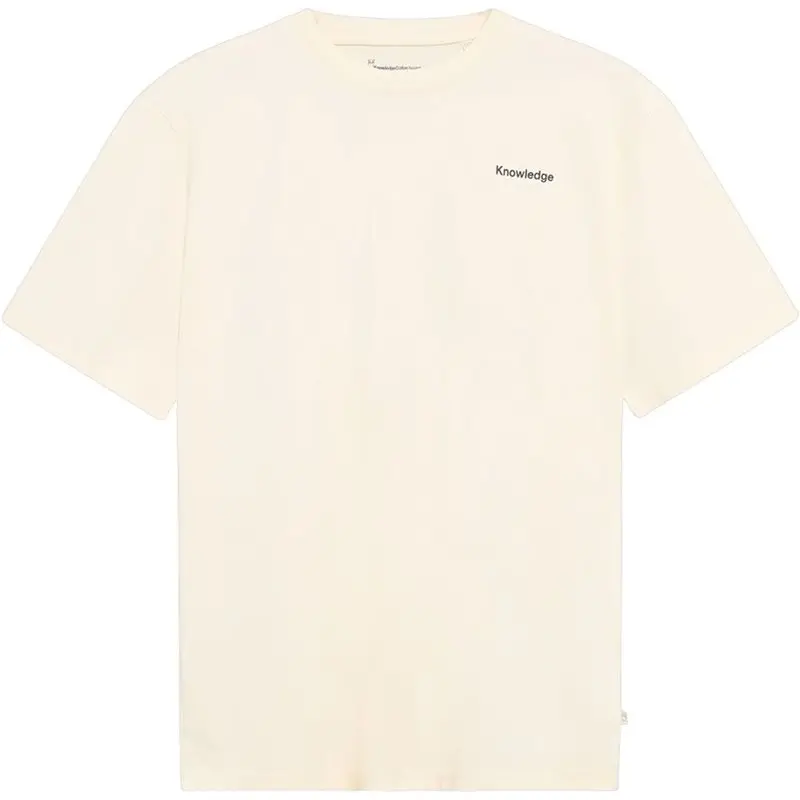 KnowledgeCotton Apparel KnowledgeCotton Apparel Back Print T-shirt Egret