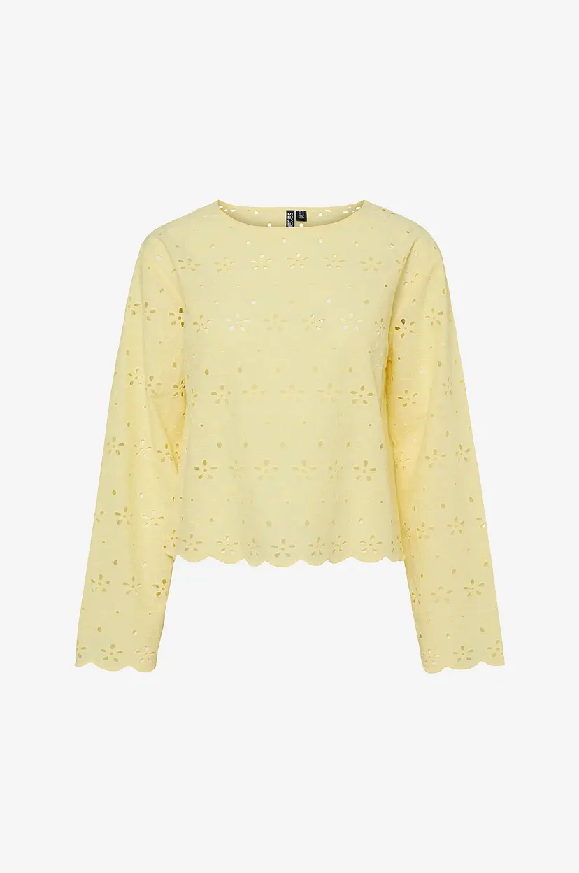 Pieces Bluse pcTarmorine LS O-neck Top Wvn - Gul