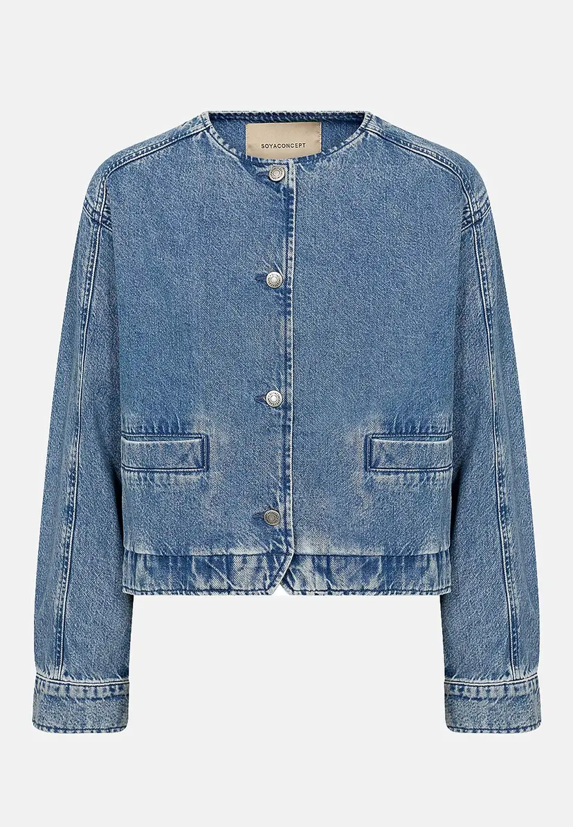 Soyaconcept Denimjakke med avrundet hals