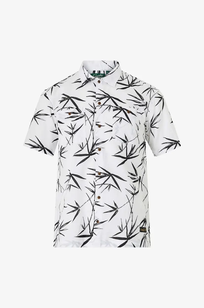 Superdry Skjorte S/S Beach Shirt - Hvit