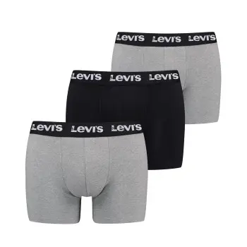 Levi's Levis 3P Repeat Logo Boxer Brief Multi Svart/Grå bomull Large Herre