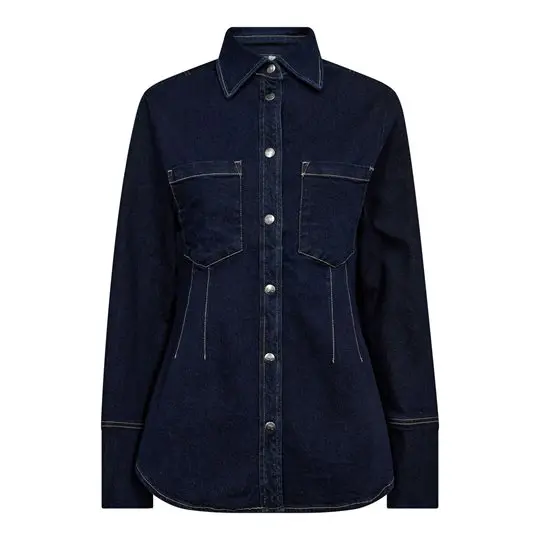 Co Couture Co' Couture - Theo Fitted Denim Shirt - Dark Denim