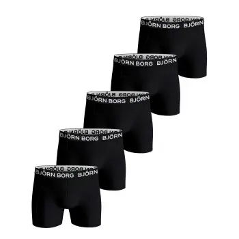 Björn Borg Björn Borg 5P Cotton Stretch Boxer 1719 Svart/Hvit bomull X-Small Herre