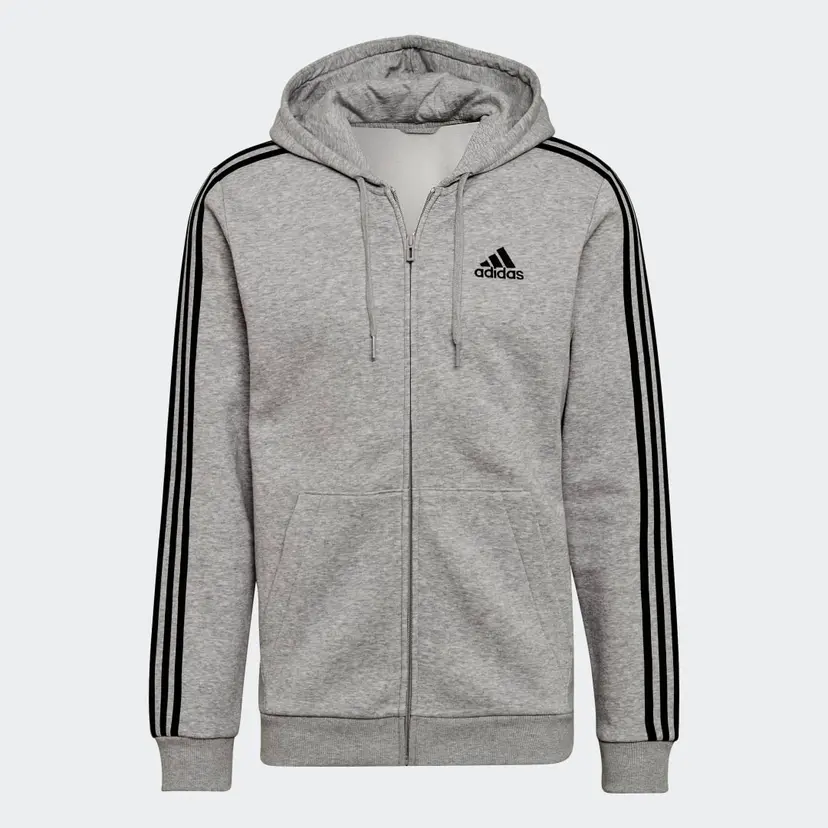 Adidas Essentials Fleece 3-Stripes Full-Zip Hettegenser