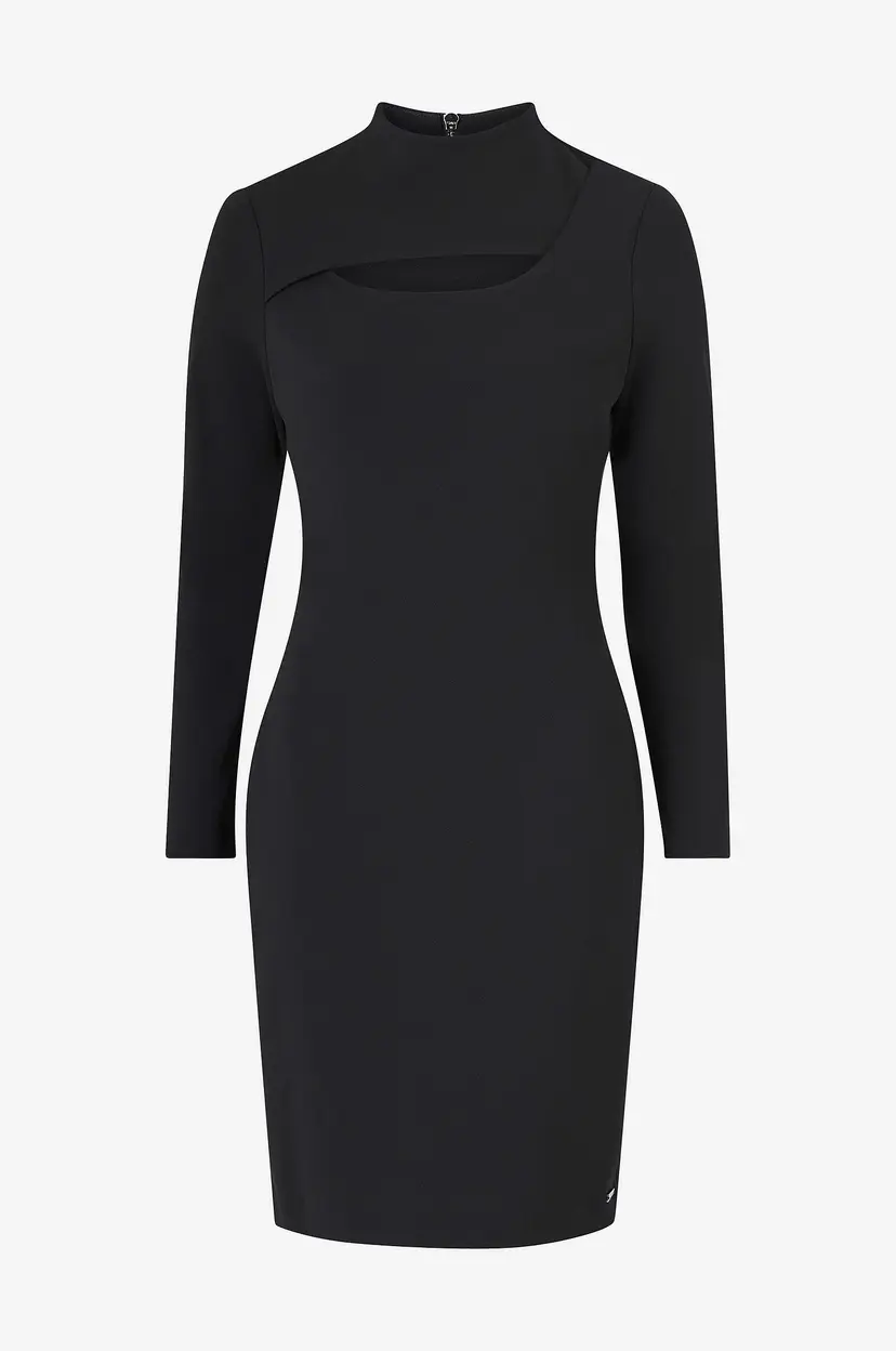 Calvin Klein Kjole Scuba Crepe Cut Out Dress - Svart