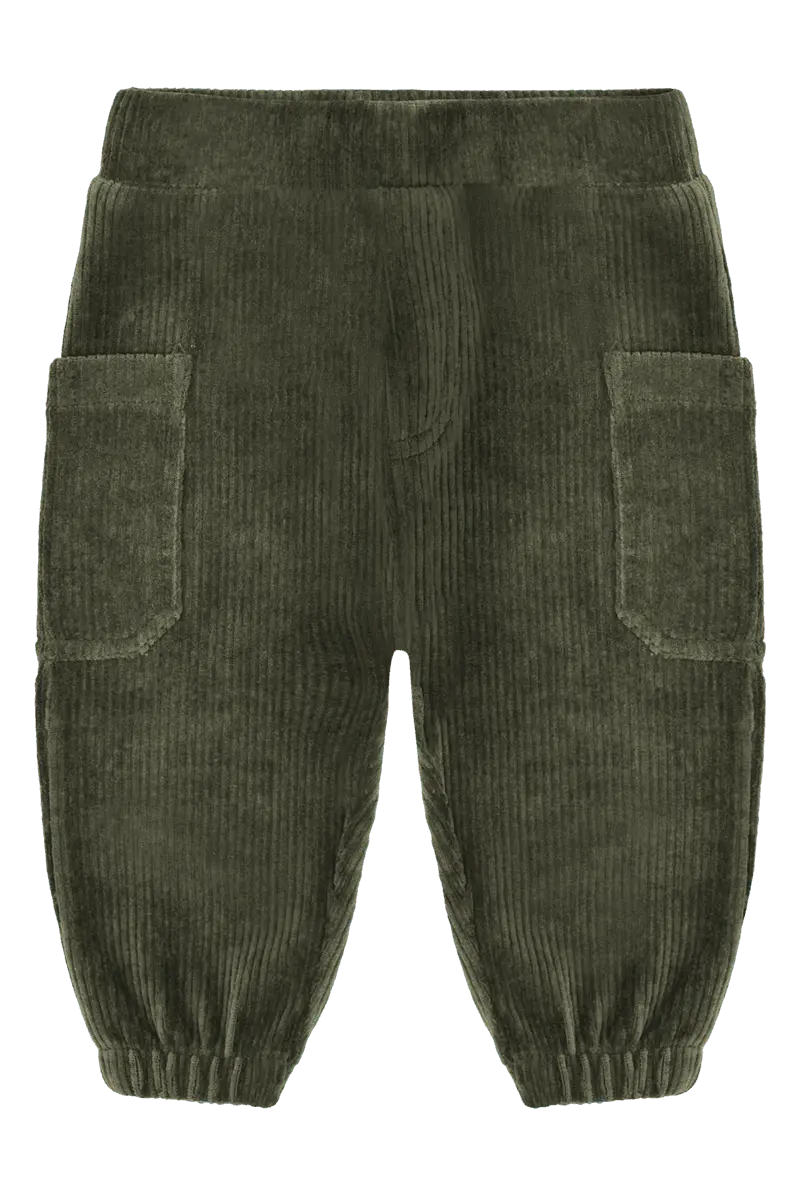 Hust and Claire Hust and Claire Gus Ribbed velour Joggebukse Deep Ivy (86 / 1,5 år)