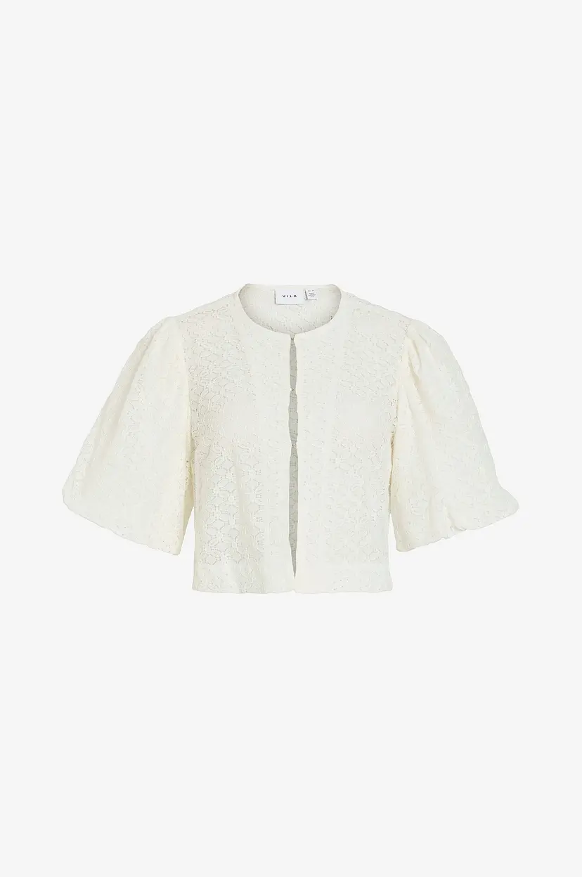 Vila Blondebluse viCleo O-neck 2/4 Bolero - Hvit