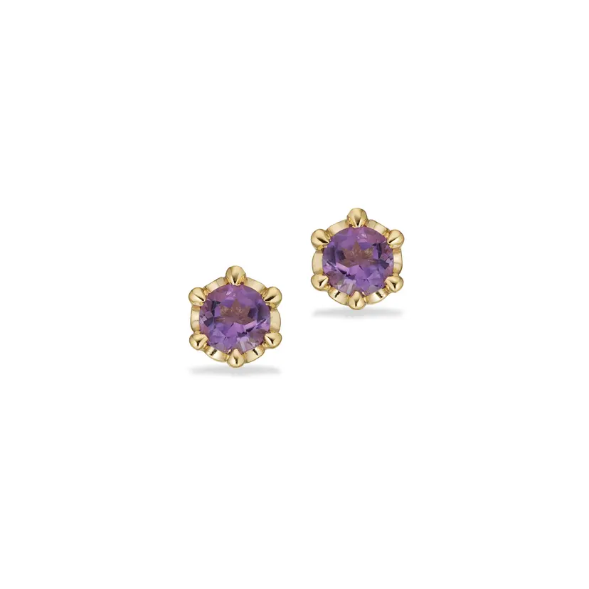 Scrouples Scrouples - Guld ørestikker 8kt med ametyst - 124683