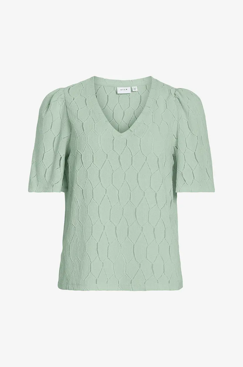 Vila Topp viArcella V-neck 2/4 Top - Grønn