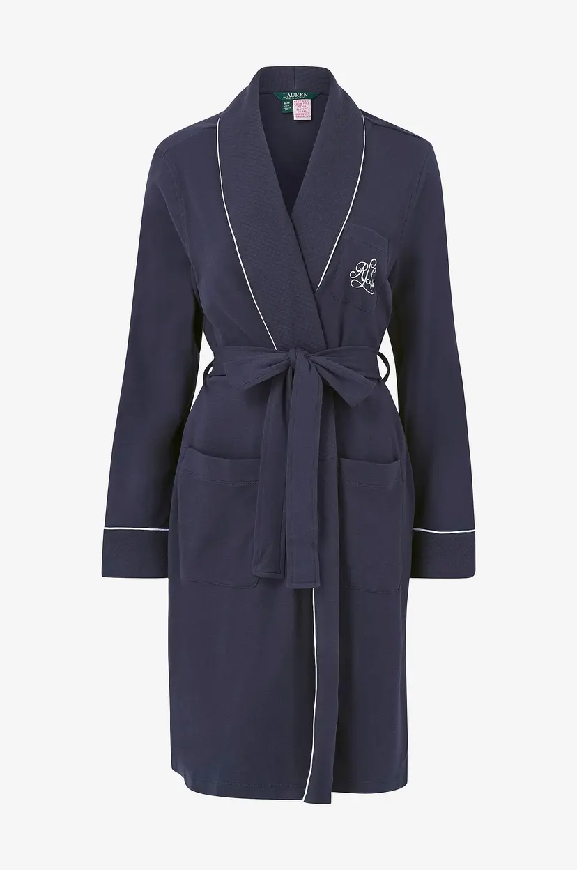 Lauren Ralph Lauren Morgenkåpe LRL Essential Quilted Collar Robe - Blå