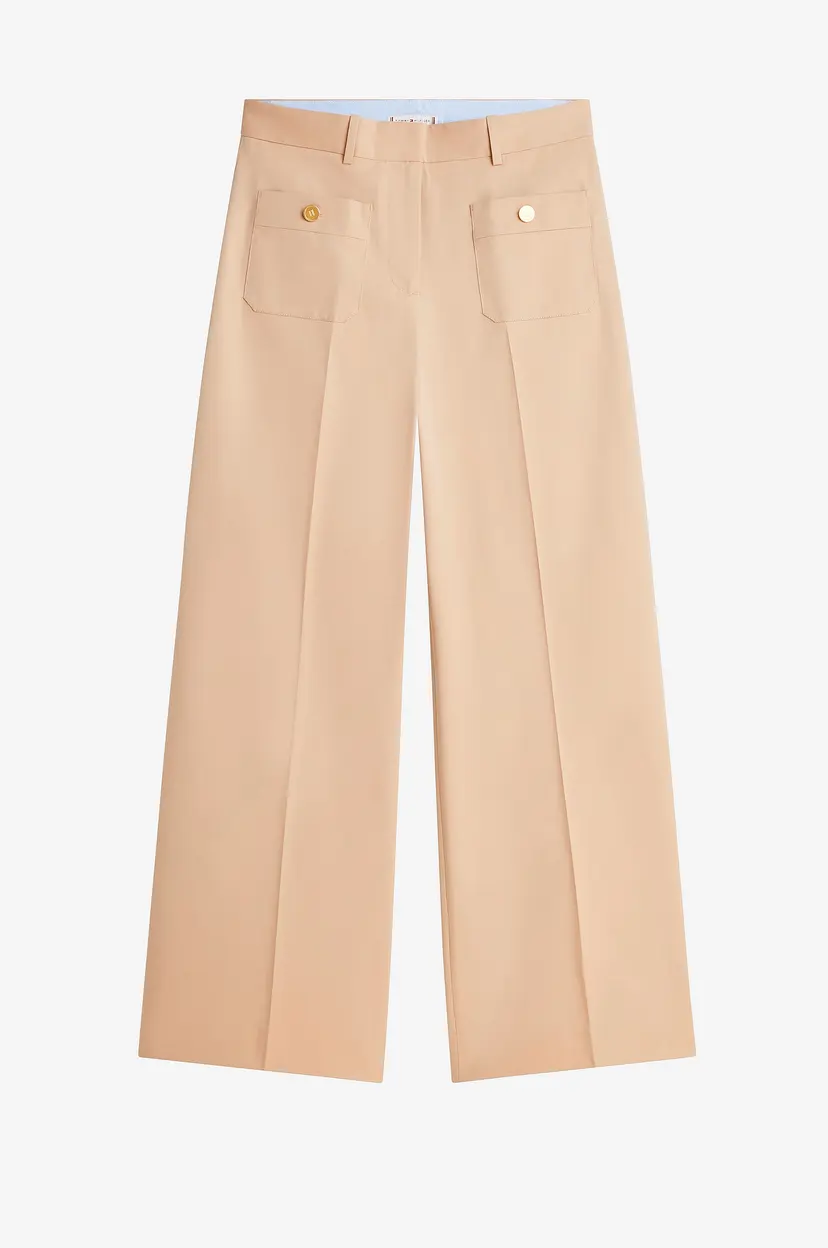Tommy Hilfiger Bukser Preppy Cotton Wide Leg Chino - Beige
