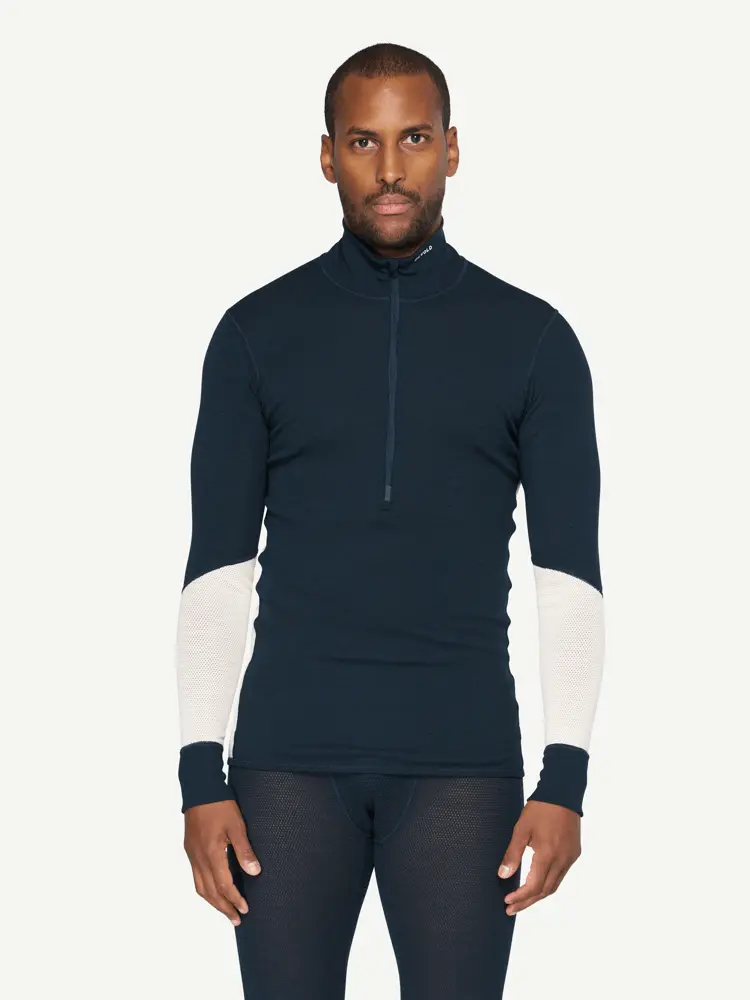 Devold Devold - Wool Mesh 190 Zip Neck Herre - Large - Blå
