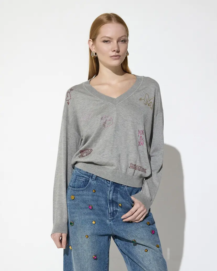 Lola Casademunt By MAITE Maite by Lola MF2611022 Gray Knitted sweatshirt