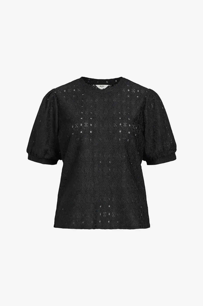 Object Collectors Item Topp objLaila S/S RE Top Noos - Svart