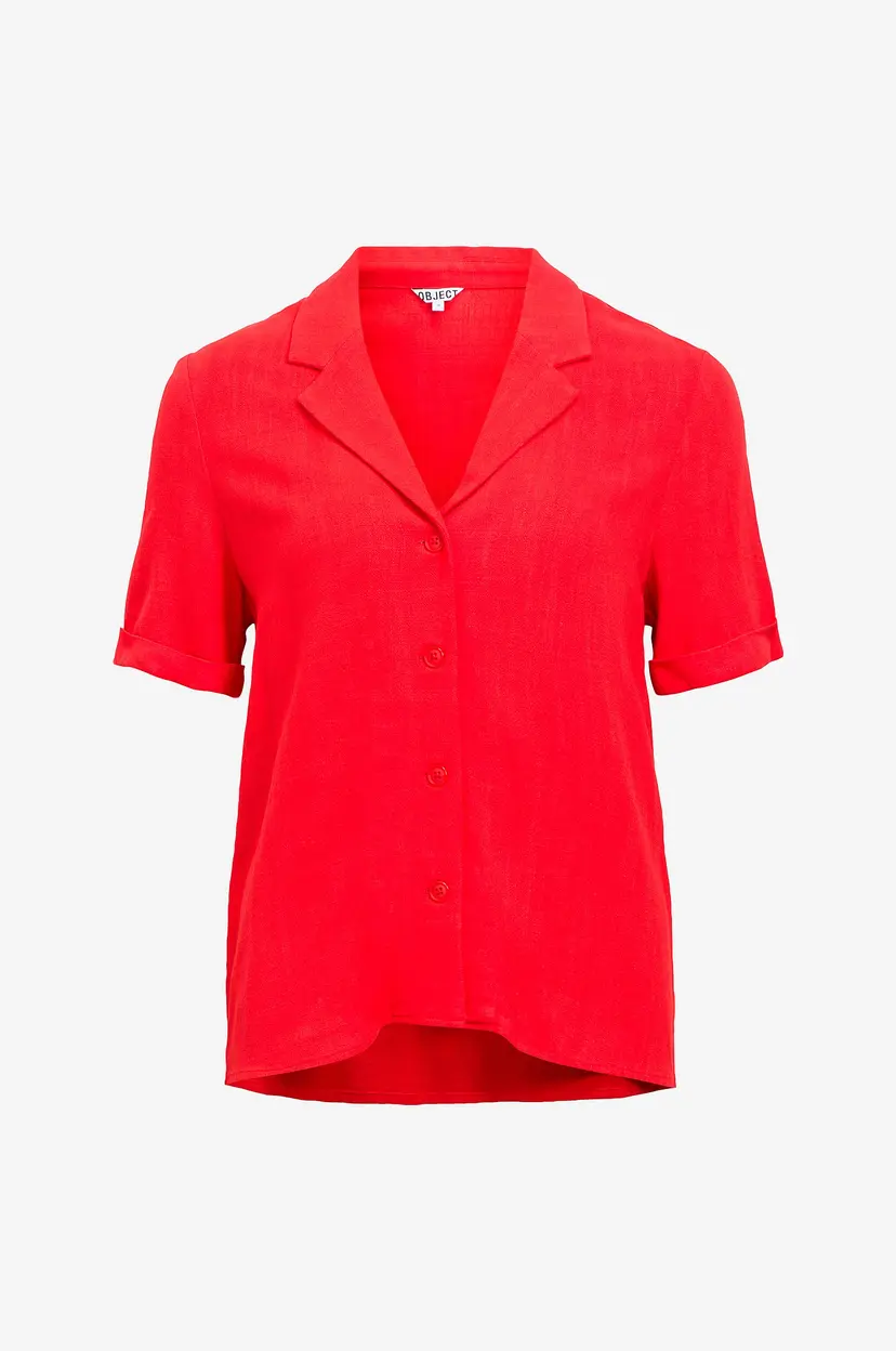 Object Collectors Item Skjorte objSanne S/S RE Shirt - Rød