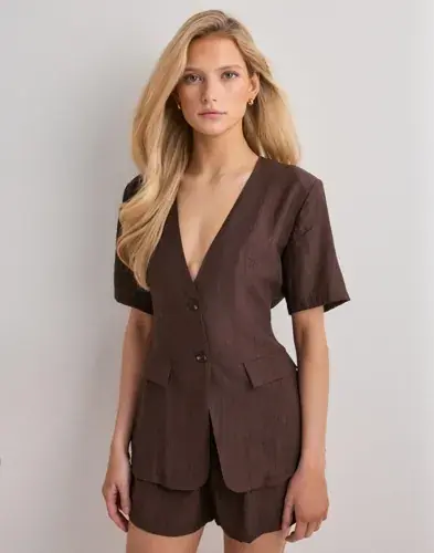 Nelly Nelly - Brun - Crinkled SS Blazer