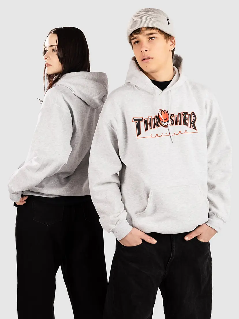 Thrasher Thrasher X Spitfire Big Head Outline Hettegenser grå