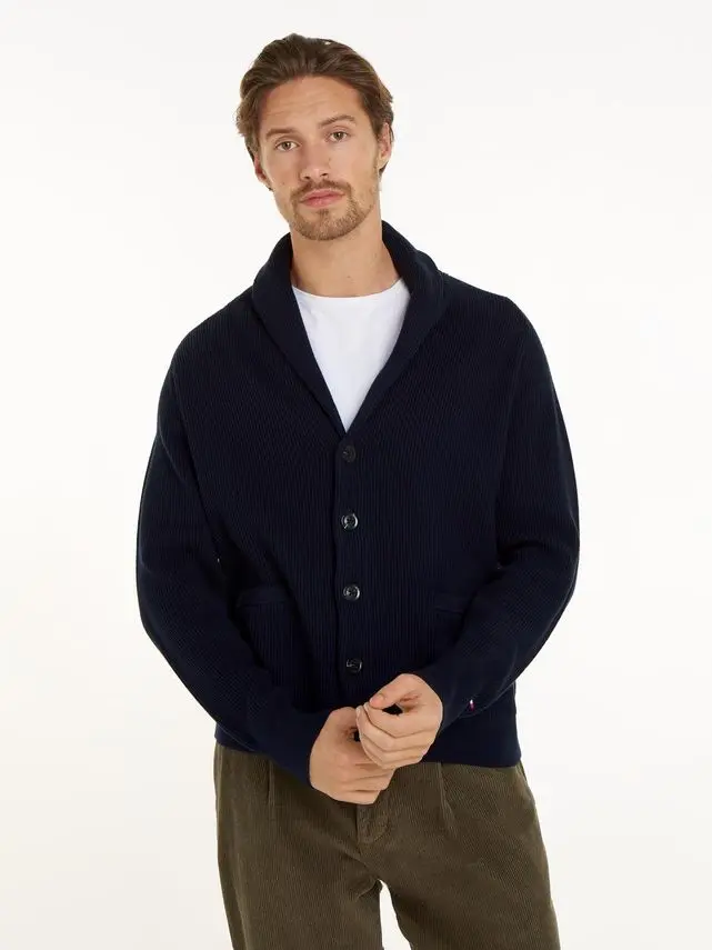 Tommy Hilfiger RIB SHAWL COLLAR CARDI