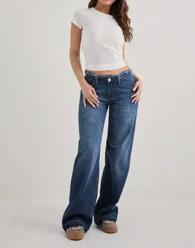 Nelly Nelly - Blå - No Waist Loose Jeans