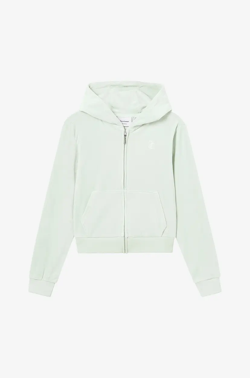 Juicy Couture Hettegenser Tonal Zip Through Hoodie - Grønn