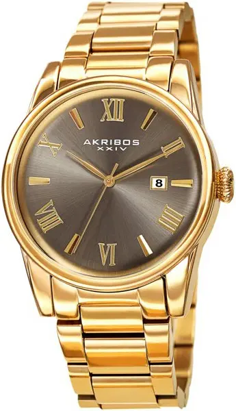 Akribos XXIV Akribos XXIV Herreklokke AK1056YGN Grå/Gulltonet stål Ø41 mm