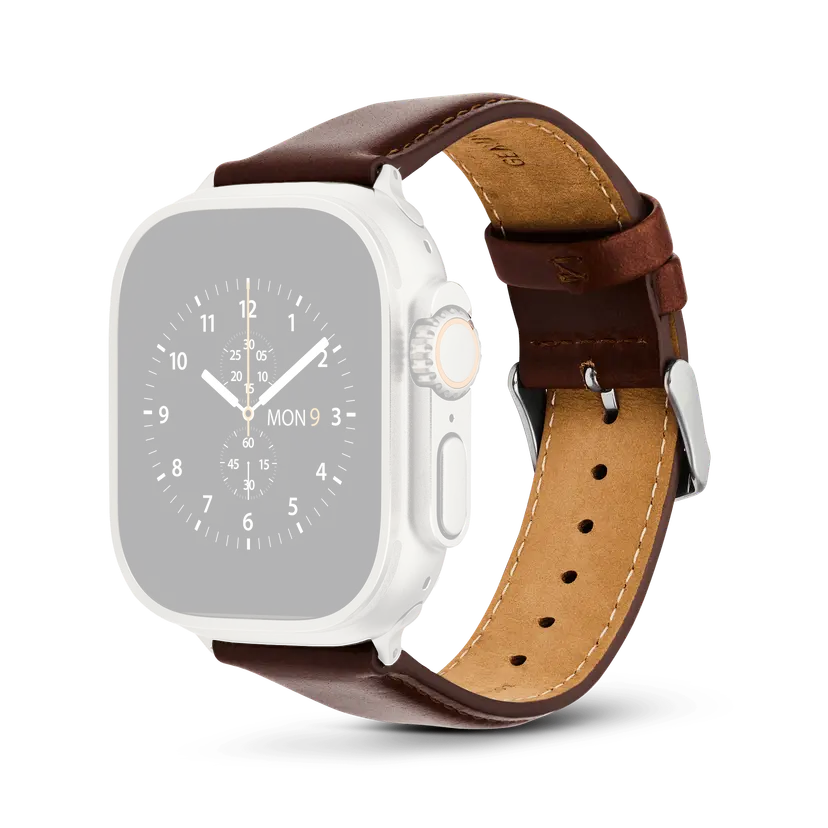 Daniel Wellington Silver Smartwatch Strap Leather St Mawes | DW