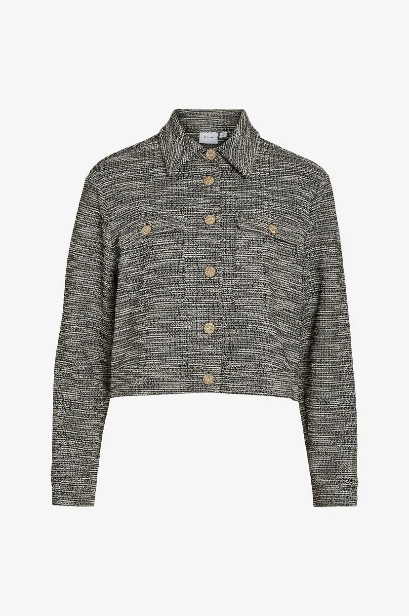 Vila Jakke viAmera L/S Cropped Shacket - Svart